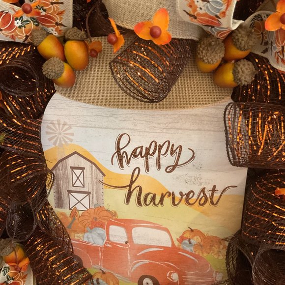 Fall Wreath-Happy Harvest - Picture 3 of 3